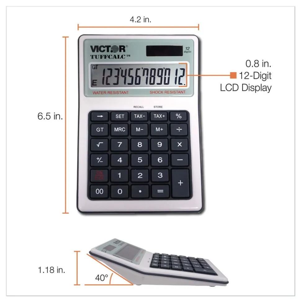 Victor TUFFCALC 12-Digit LCD Desktop Calculator