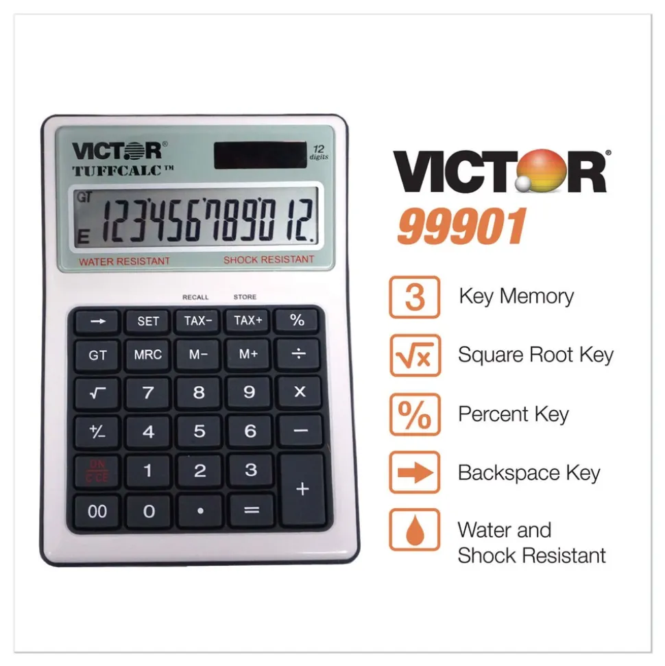Victor TUFFCALC 12-Digit LCD Desktop Calculator