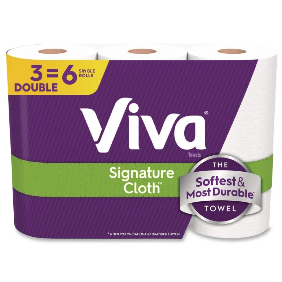 Viva 5.1 in. x 11 in. 1-Ply Signature Cloth Choose-A-Sheet Kitchen Roll Paper Towels - White (8/Carton)
