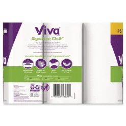 Viva 5.1 in. x 11 in. 1-Ply Signature Cloth Choose-A-Sheet Kitchen Roll Paper Towels - White (8/Carton)