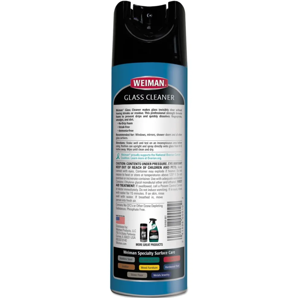 WEIMAN 19 oz. Aerosol Spray Can Foaming Glass Cleaner