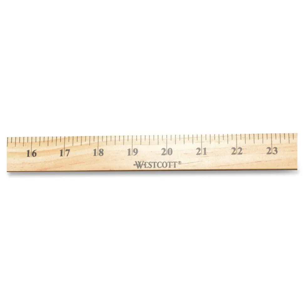 Westcott 39.5 in. Standard/Metric Wooden Meter Stick - Clear Lacquer Finish (12/Box)