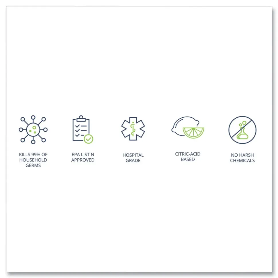 Wexford Labs 1-Ply 8 x 5.5 CleanCide Disinfecting Wipes - Fresh Scent/White (4/Carton)