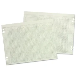 Wilson Jones 30 Columns 11 in. x 17 in. Loose Sheet Accounting Sheets - Green (100/Pack)