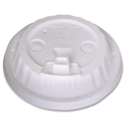 WinCup Dome Plastic Lids for 12 oz to 24 oz Hot Cups and Bowls - White (1000/Carton)