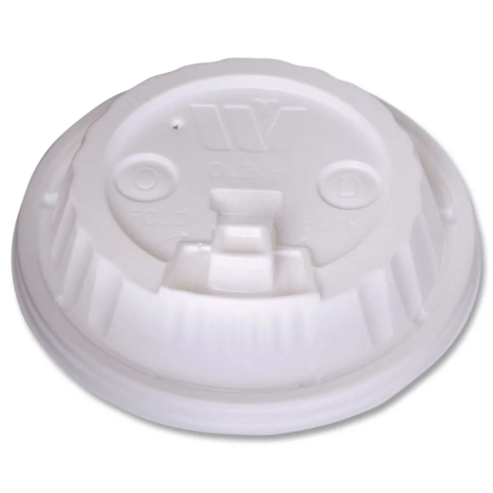 WinCup Dome Plastic Lids for 12 oz to 24 oz Hot Cups and Bowls - White (1000/Carton)
