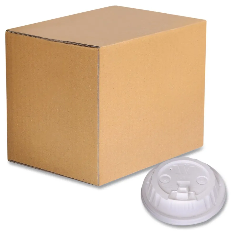 WinCup Dome Plastic Lids for 12 oz to 24 oz Hot Cups and Bowls - White (1000/Carton)