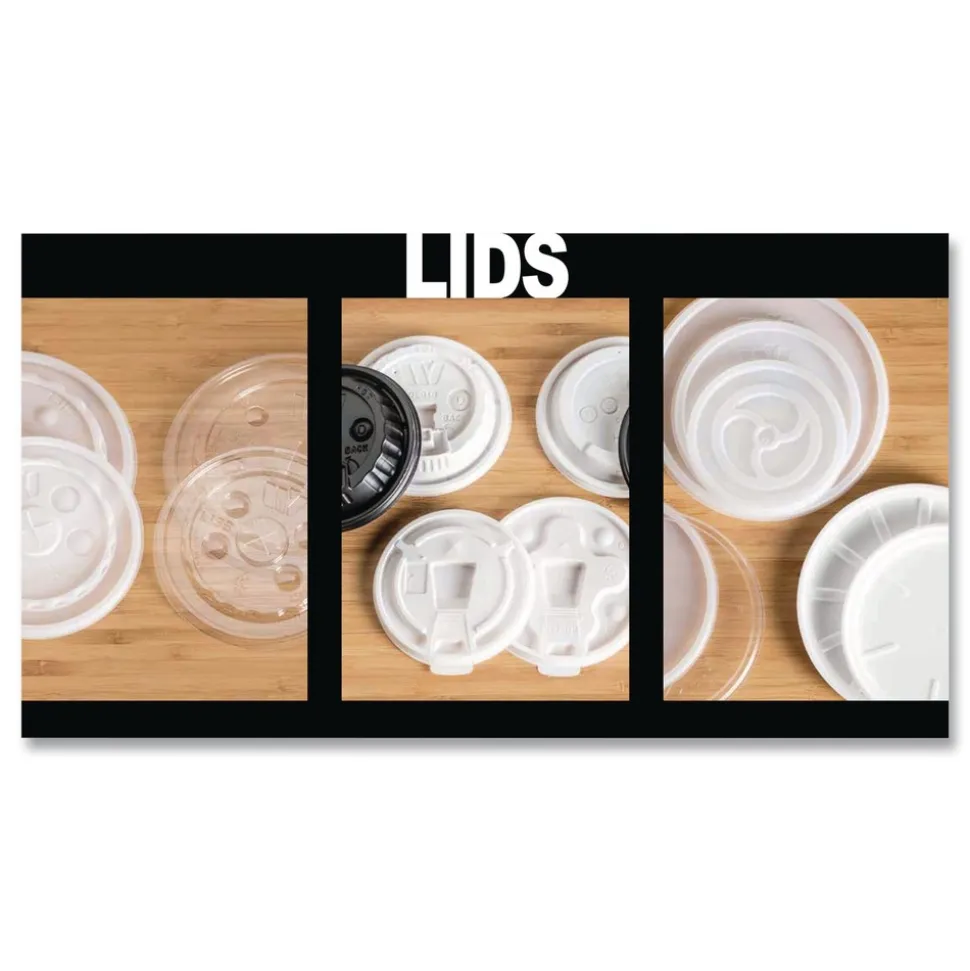 WinCup Drink-Thru Plastic Lids for 10 oz Hot Cups and Bowls - White (1000/Carton)