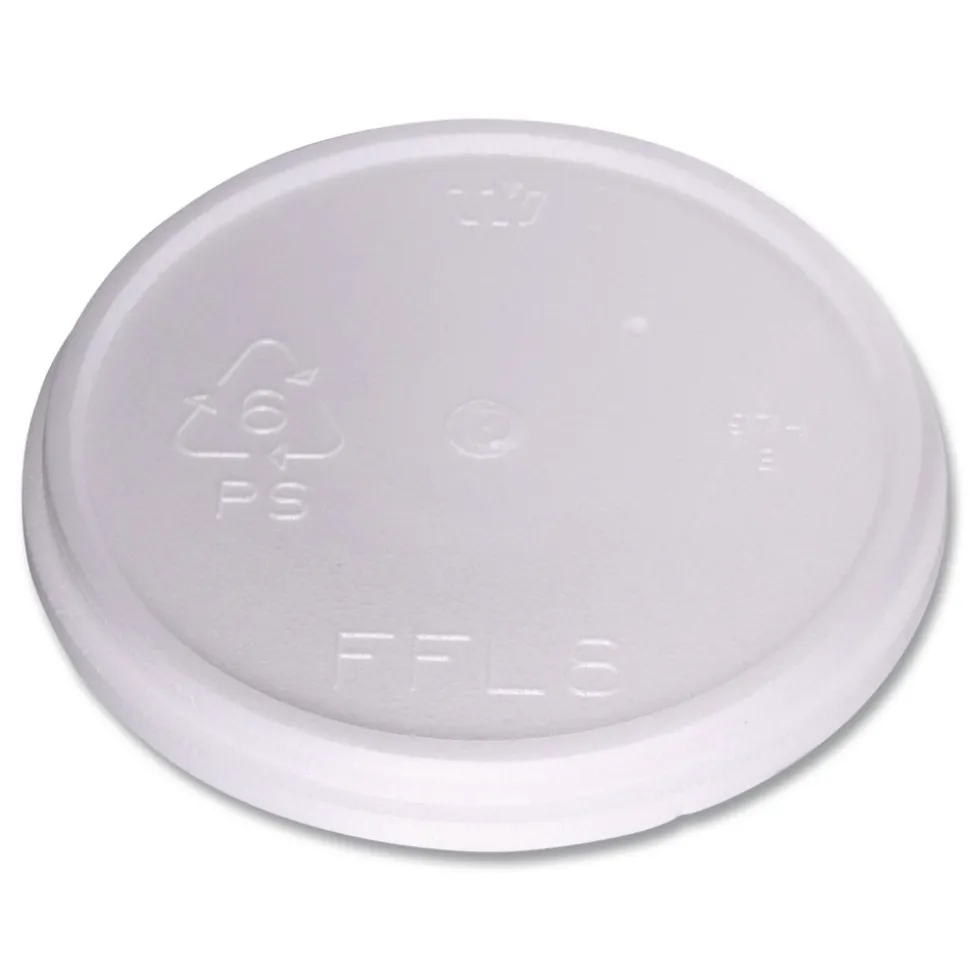 WinCup Plastic Lids for 8 oz to 16 oz Cups/5 oz to 10 oz Bowls - White (500/Carton)