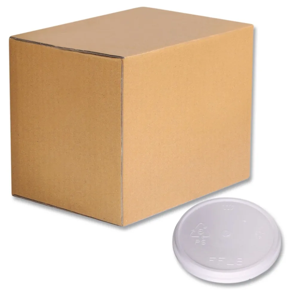 WinCup Plastic Lids for 8 oz to 16 oz Cups/5 oz to 10 oz Bowls - White (500/Carton)