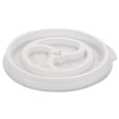 WinCup Slotted Plastic Lids for 8 oz to 10 oz Hot Cups and Bowls - White (1000/Carton)