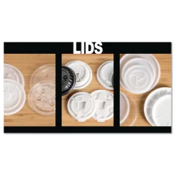 WinCup Slotted Plastic Lids for 8 oz to 10 oz Hot Cups and Bowls - White (1000/Carton)