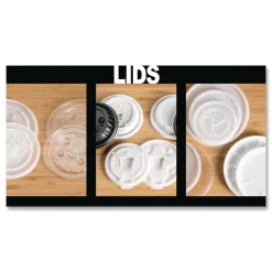 WinCup Slotted Plastic Lids for 32 oz to 64 oz Cold Cups and Bowls - Translucent (1000/Carton)