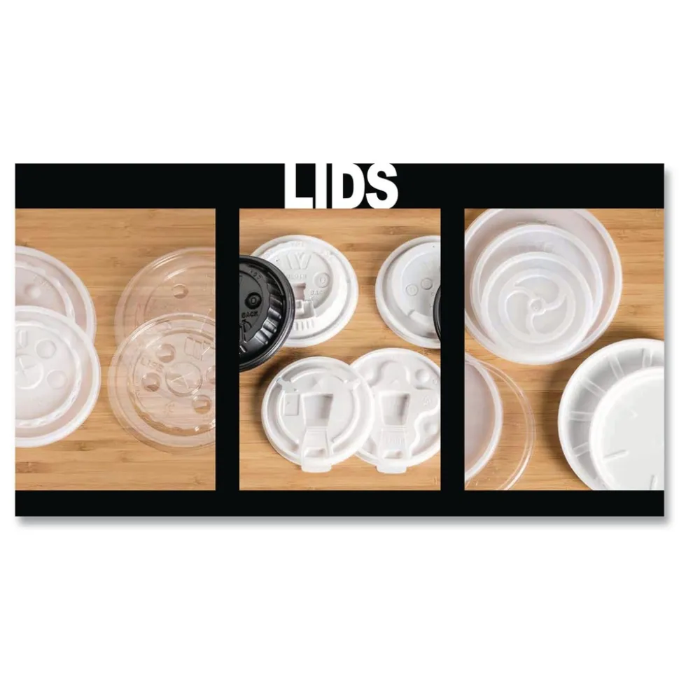 WinCup Vented Plastic Lids for 6 oz Hot Cups and Bowls - White (1000/Carton)