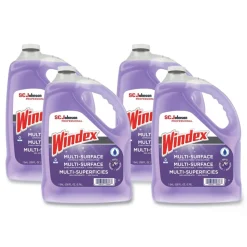 Windex 697262 128 oz Bottle Non-Ammoniated Glass/Multi Surface Cleaner - Pleasant Scent (4/Carton)