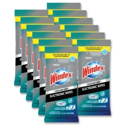 Windex 1 Ply 7 in. x 10 in. Neutral Scent Electronics Cleaner - White (12 Packs/Carton)