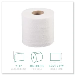 Windsoft 2-Ply Septic Safe Individually Wrapped Rolls Bath Tissue - White (24 Rolls/Carton)