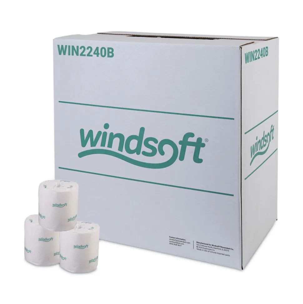 Windsoft 2-Ply Septic Safe Individually Wrapped Rolls Bath Tissue - White (96 Rolls/Carton)