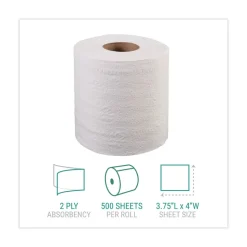 Windsoft 2-Ply Septic Safe Individually Wrapped Rolls Bath Tissue - White (96 Rolls/Carton)
