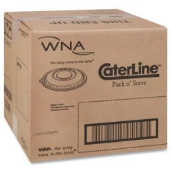 WNA 12 in. x 1.5 in. Caterline Pack n' Serve Plastic Dome Lids - Clear (25/Carton)