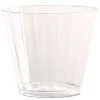 WNA 9 oz. Classic Crystal Fluted Squat Plastic Tumblers - Clear (240/Carton)