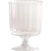 WNA 5 oz. Fluted Classic Crystal Plastic Wine Glasses on Pedestals - Clear (10/Pack, 24 Packs/Carton)