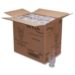 WNA 5 oz. Fluted Classic Crystal Plastic Wine Glasses on Pedestals - Clear (10/Pack, 24 Packs/Carton)