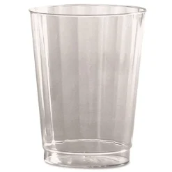 WNA 10 oz. Fluted, Tall, Classic Crystal Plastic Tumblers - Clear (240/Carton)