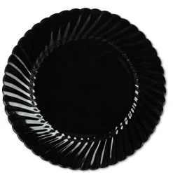 WNA WNA CW10144BK 10.25 in. Diameter Classicware Plastic Plates - Black (144/Carton)