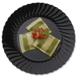 WNA WNA CW10144BK 10.25 in. Diameter Classicware Plastic Plates - Black (144/Carton)