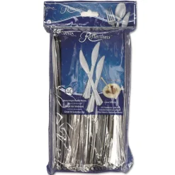 WNA WNA REF320KN Reflections Heavyweight Plastic Utensils Knife - Silver (320/Carton)