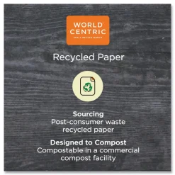 World Centric 9 in. x 9 in. 1-Ply 100% PCW Recycled Paper Towels - Natural (4000/Carton)