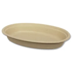 World Centric 32 oz 9.7 x 5.3 x 1.6 Fiber Paper Burrito Bowls - Natural (300/Carton)