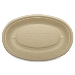 World Centric 32 oz 9.7 x 5.3 x 1.6 Fiber Paper Burrito Bowls - Natural (300/Carton)