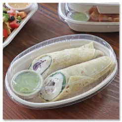 World Centric 32 oz 9.7 x 5.3 x 1.6 Fiber Paper Burrito Bowls - Natural (300/Carton)