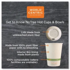 World Centric 8 oz. NoTree Paper Hot Cups - Natural (1000/Carton)