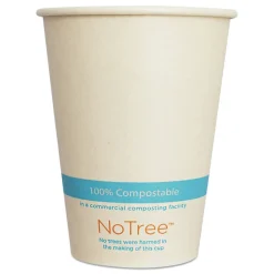World Centric 12 oz. NoTree Paper Hot Cups - Natural (1000/Carton)