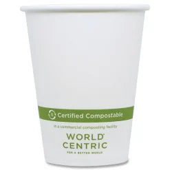 World Centric 8 oz. Paper Hot Cups - White (1000/Carton)