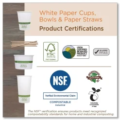 World Centric 8 oz. Paper Hot Cups - White (1000/Carton)