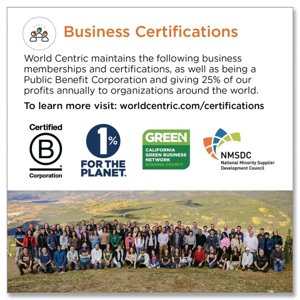 World Centric 8 oz. Paper Hot Cups - White (1000/Carton)