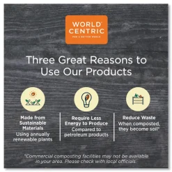 World Centric 10 oz PLA Plastic Cold Cups - Clear (1000/Carton)