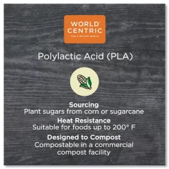 World Centric 12 oz PLA Plastic Cold Cups - Clear (1000/Carton)