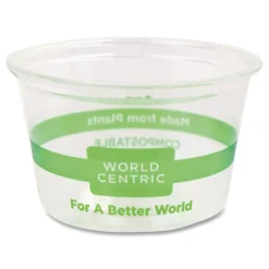 World Centric 4 oz PLA Plastic Cold Cups - Clear (1000/Carton)