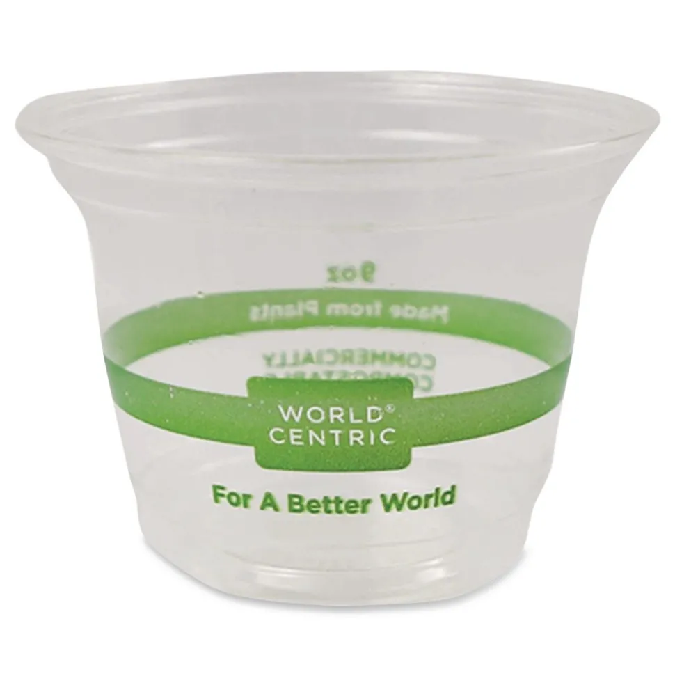 World Centric 9 oz PLA Plastic Cold Cups - Clear (1000/Carton)