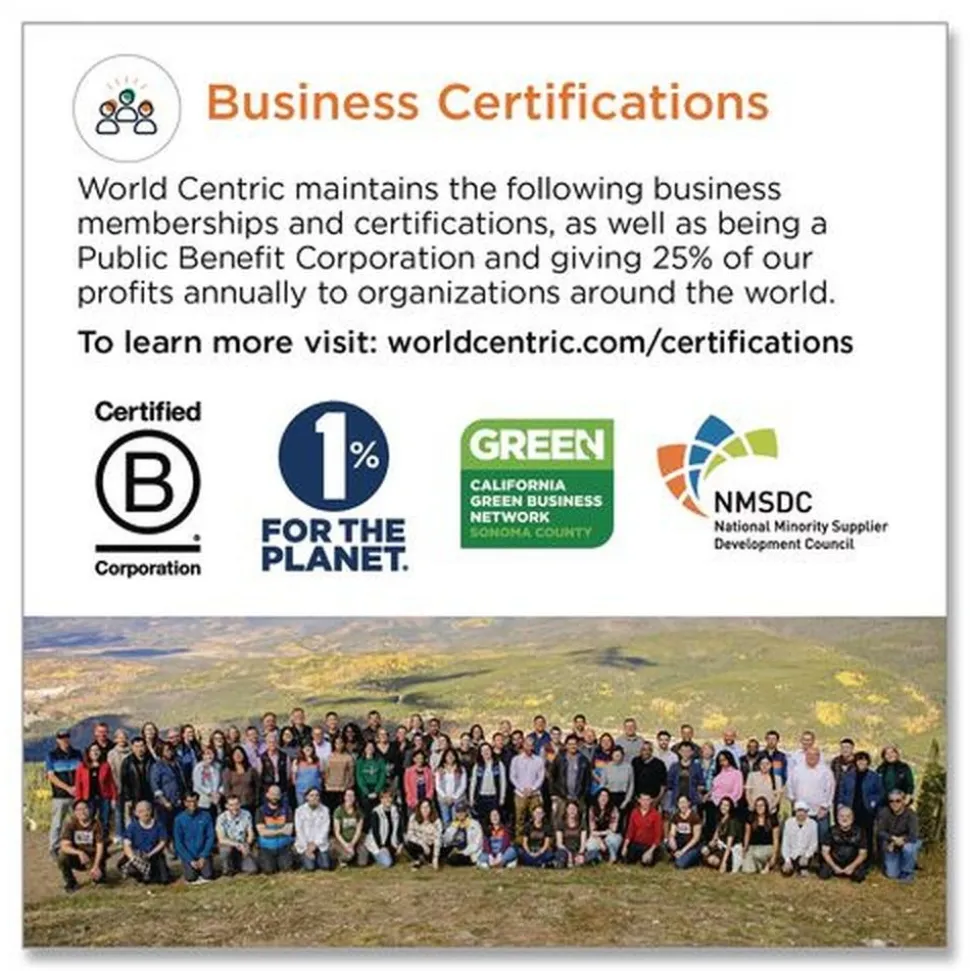 World Centric 9 oz PLA Plastic Cold Cups - Clear (1000/Carton)