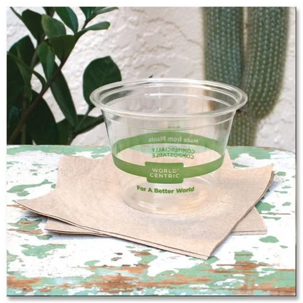 World Centric 9 oz PLA Plastic Cold Cups - Clear (1000/Carton)