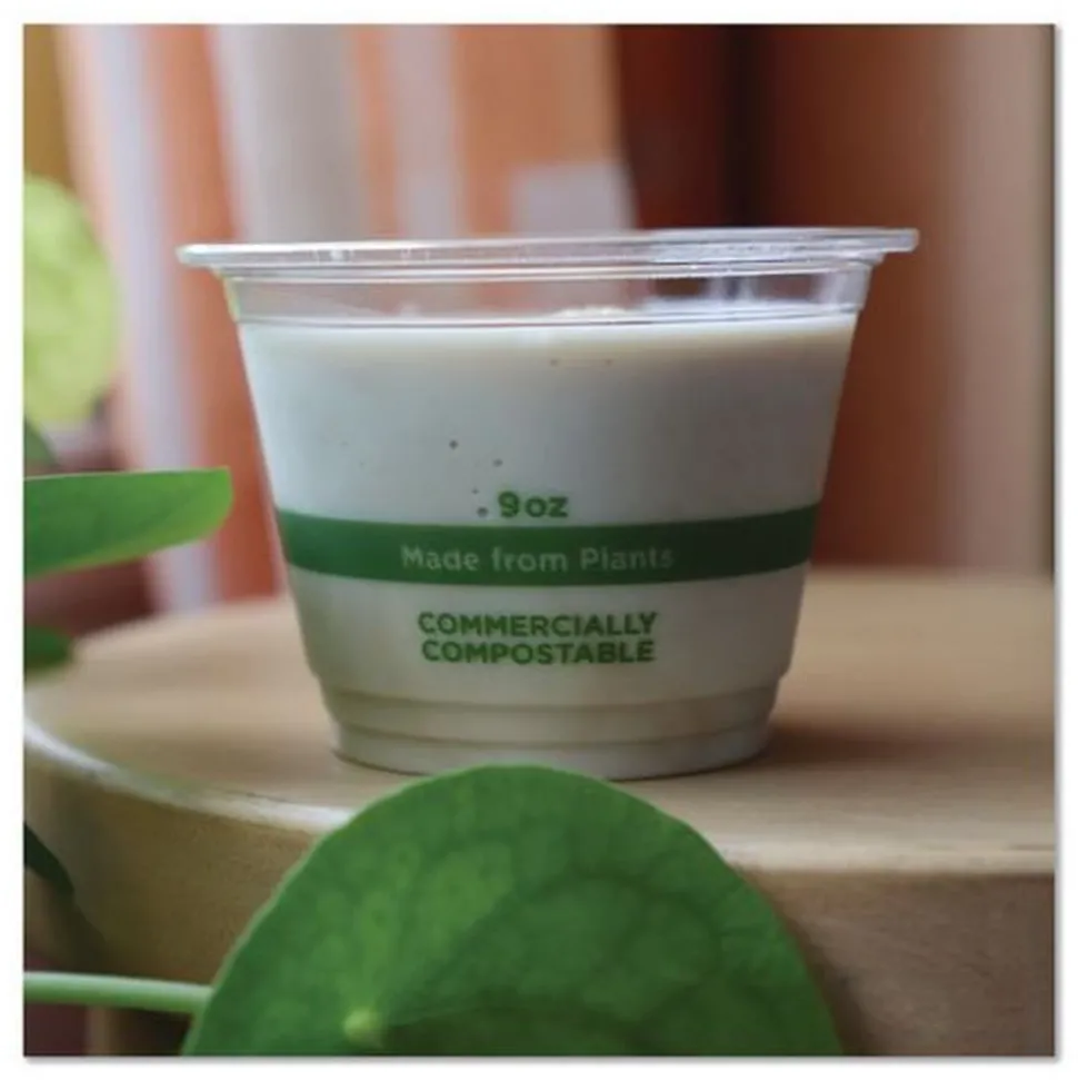 World Centric 9 oz PLA Plastic Cold Cups - Clear (1000/Carton)