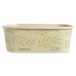 World Centric CT-NT-24 4.7 in. x 6.8 in. x 2.3 in. 24 oz. No Tree Rectangular Sugarcane Containers - Natural (300/Carton)