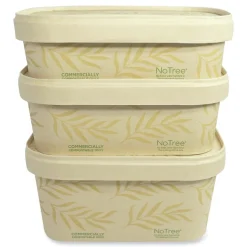 World Centric CT-NT-24 4.7 in. x 6.8 in. x 2.3 in. 24 oz. No Tree Rectangular Sugarcane Containers - Natural (300/Carton)