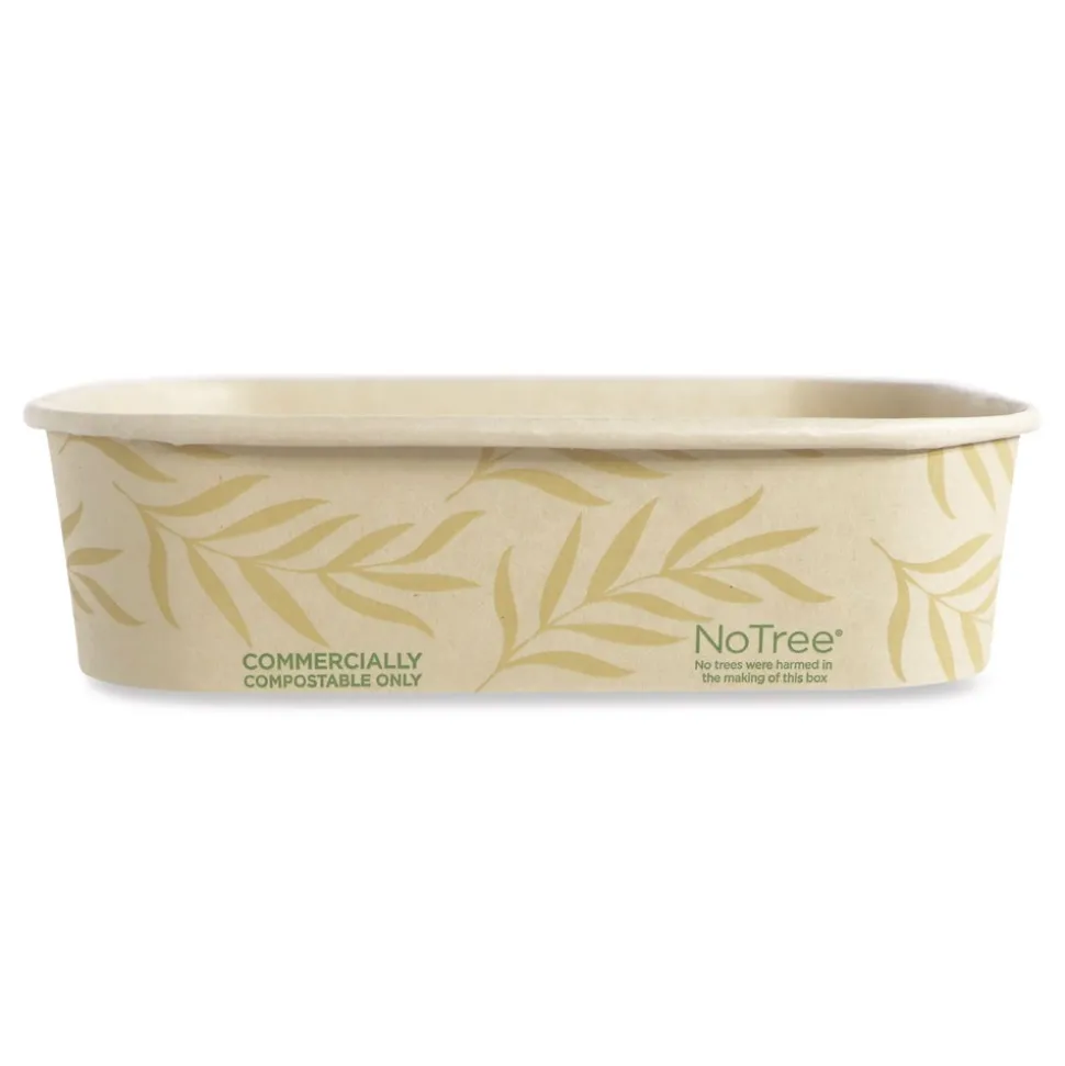 World Centric CT-NT-16 16 oz 4.7 in. x 6.8 in. x 1.6 in. Sugarcane No Tree Rectangular Containers - Natural (300/Carton)